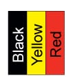 black-yellow-red medal ribbon